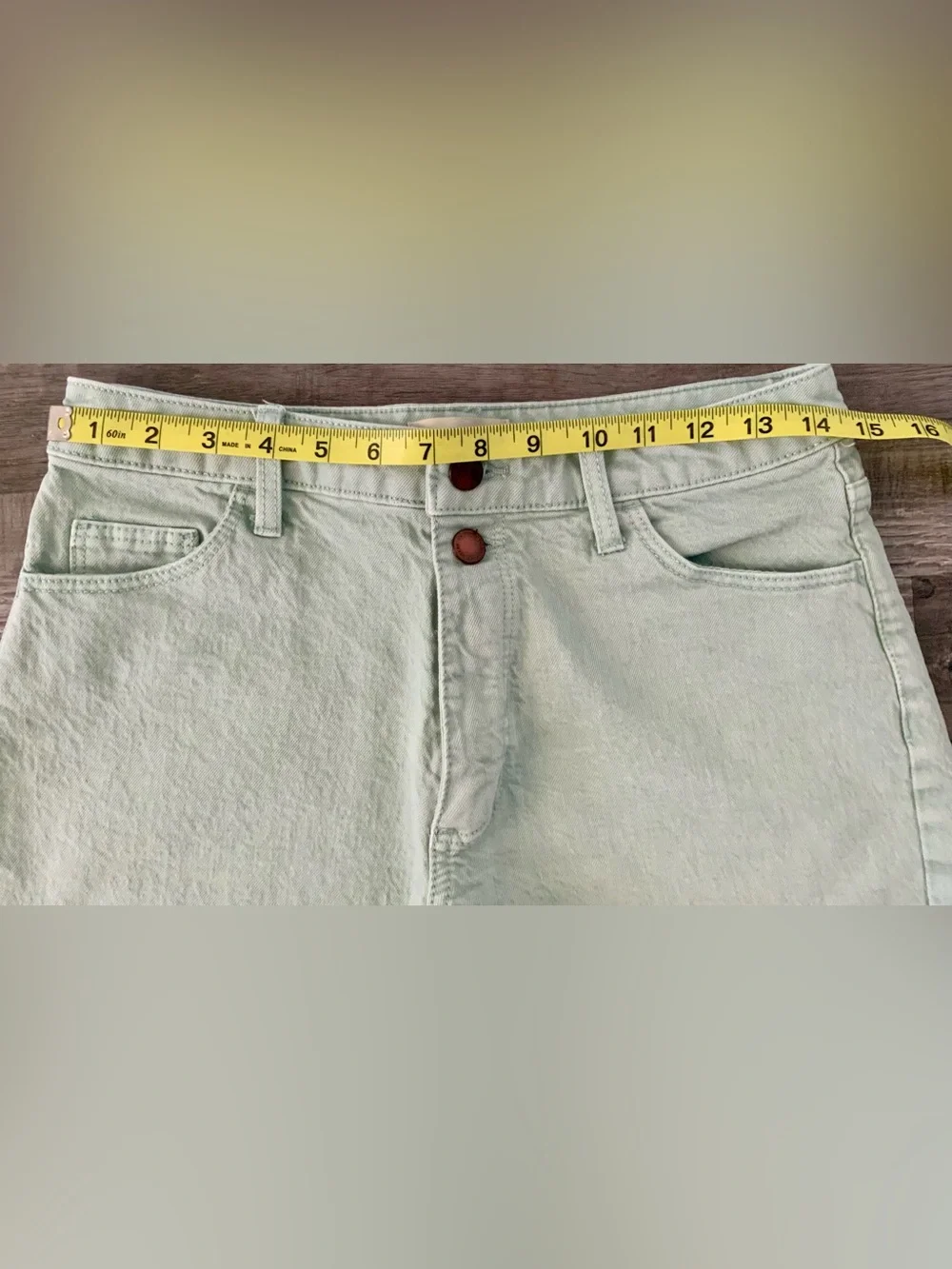 ☀️ Universal Thread High-Rise Vintage Midi Denim Shorts — Mindful Mint Size 4/27
